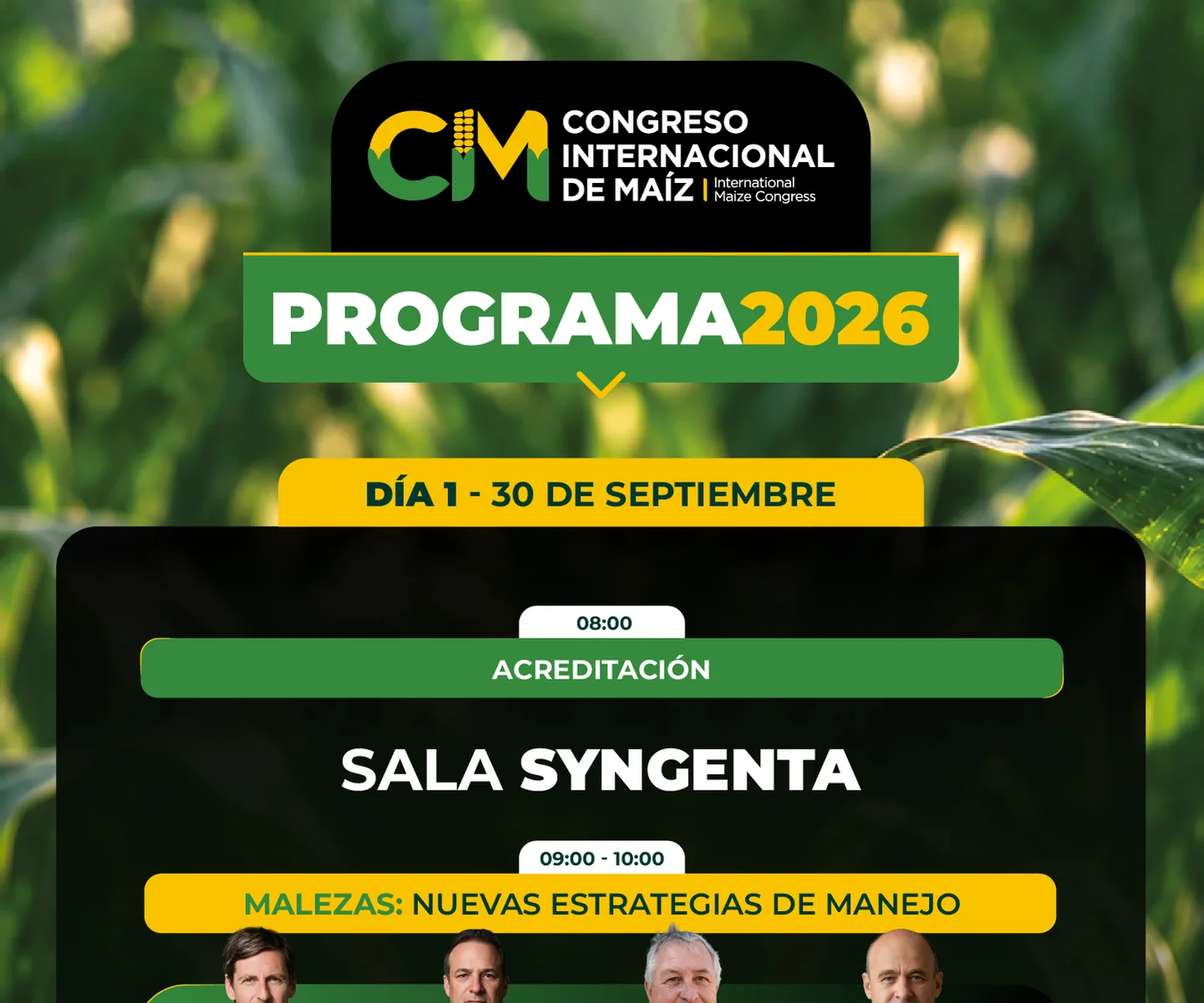 Programa 2026 del Congreso Internacional de Maíz, parte 1 de 18